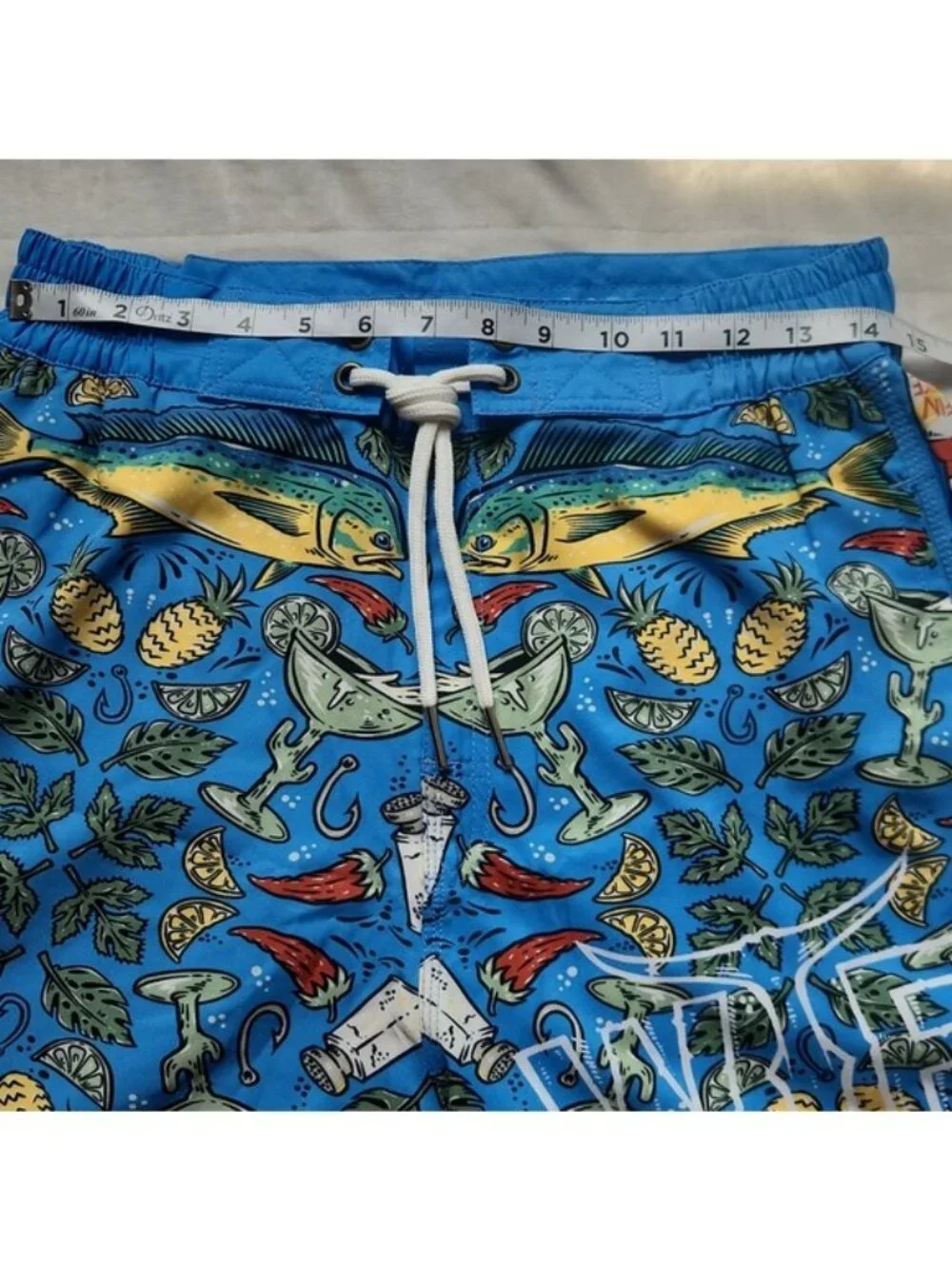 Men's What The FIN, Summer , Vacation, Beach, Pool, Blue Graphic Swim Shorts